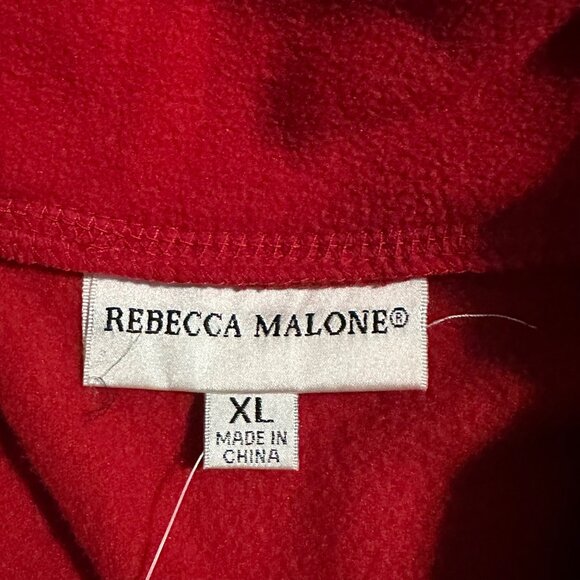 Rebecca Malone Holiday Vest Womens XL Red Fleece Snowman Embroidered Christmas - Picture 4 of 9